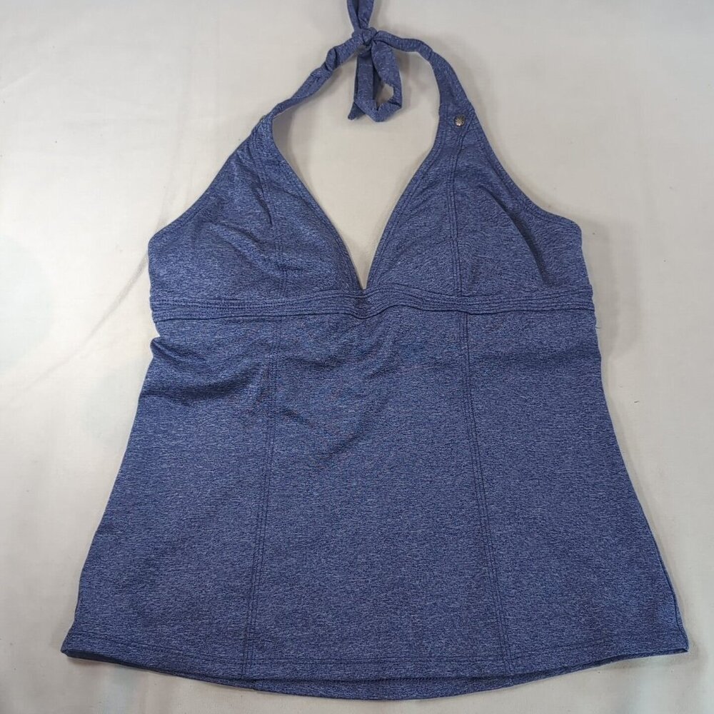 Athleta Purple Halter Tank Top Women's M Medium Built in Bra Heather Sleeveless